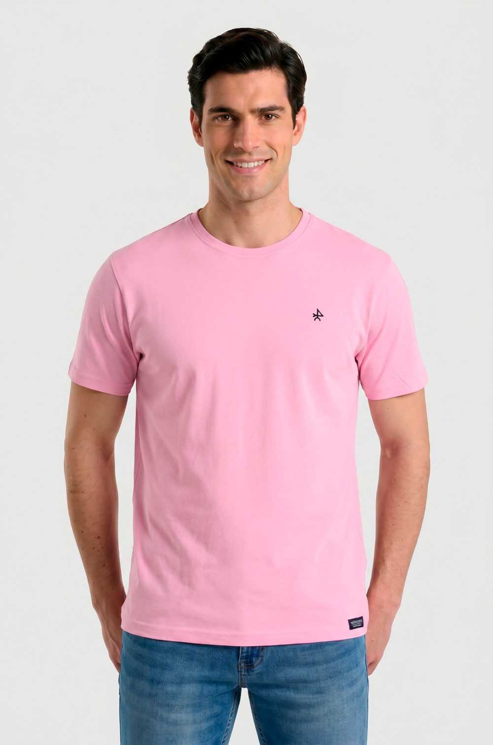 Camiseta básica rosa Valecuatro hombre