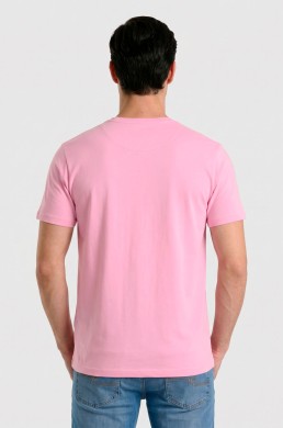 Camiseta algodón rosa Valecuatro cuello redondo espalda