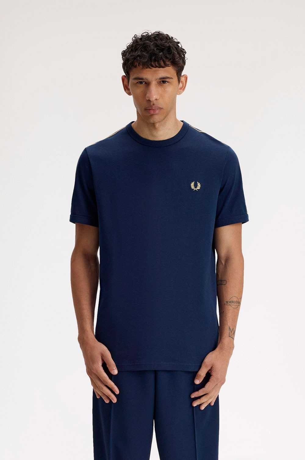 Camiseta ringer azul tenis Fred Perry hombre