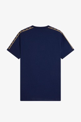 Camiseta casual azul tenis Fred Perry hombre manga corta espalda