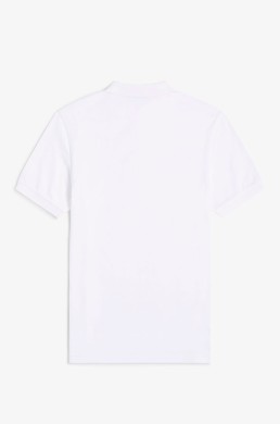 Polo clásico Fred Perry blanco hombre detalle espalda
