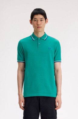 Fred Perry polo verde menta intenso con ribetes