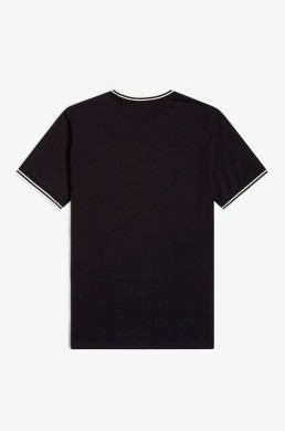 Camiseta algodón negra Fred Perry manga corta espalda