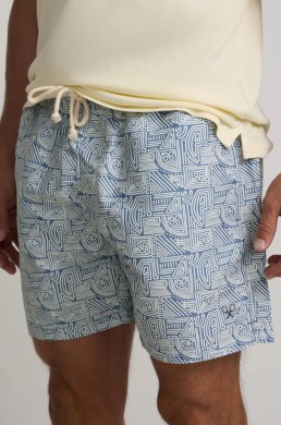 Bañador geometric azul claro Silbon hombre
