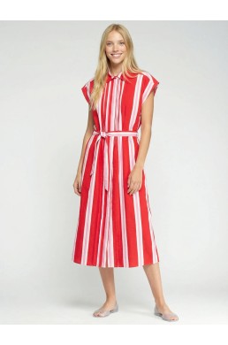 Vestido midi rayas rojas Vilagallo