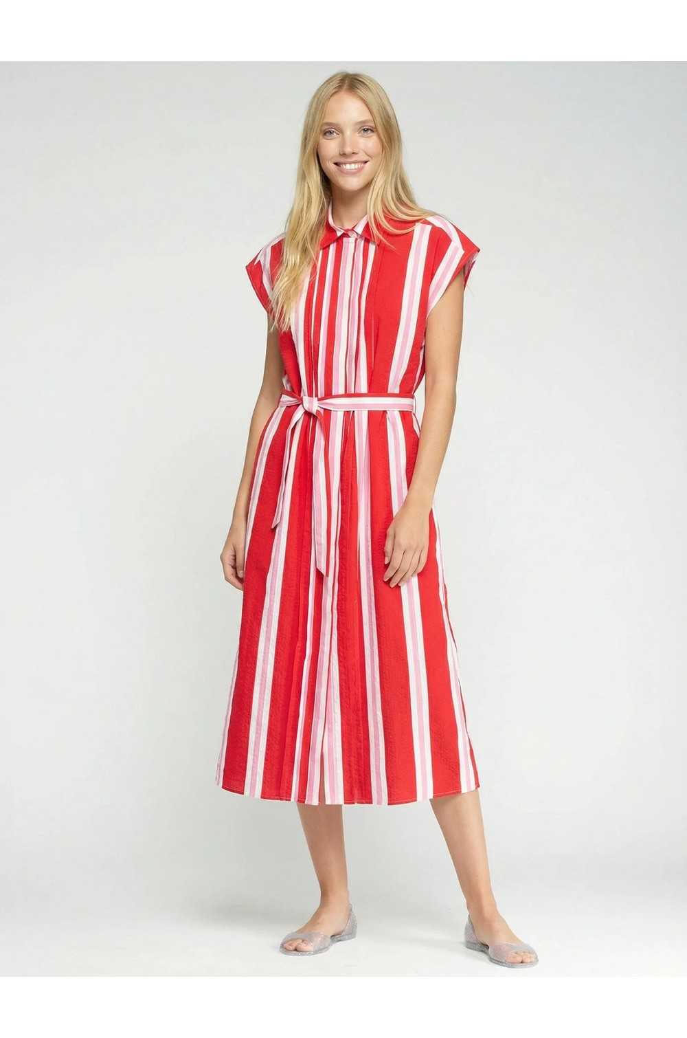 Vestido midi rayas rojas Vilagallo