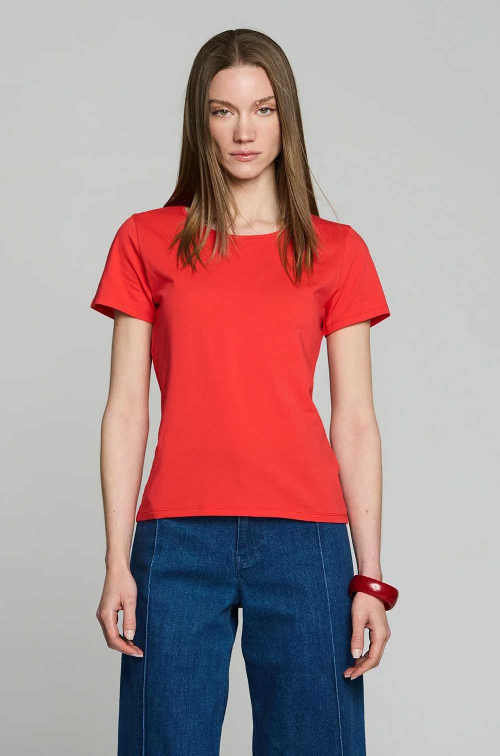 Camiseta roja manga corta Escorpion mujer