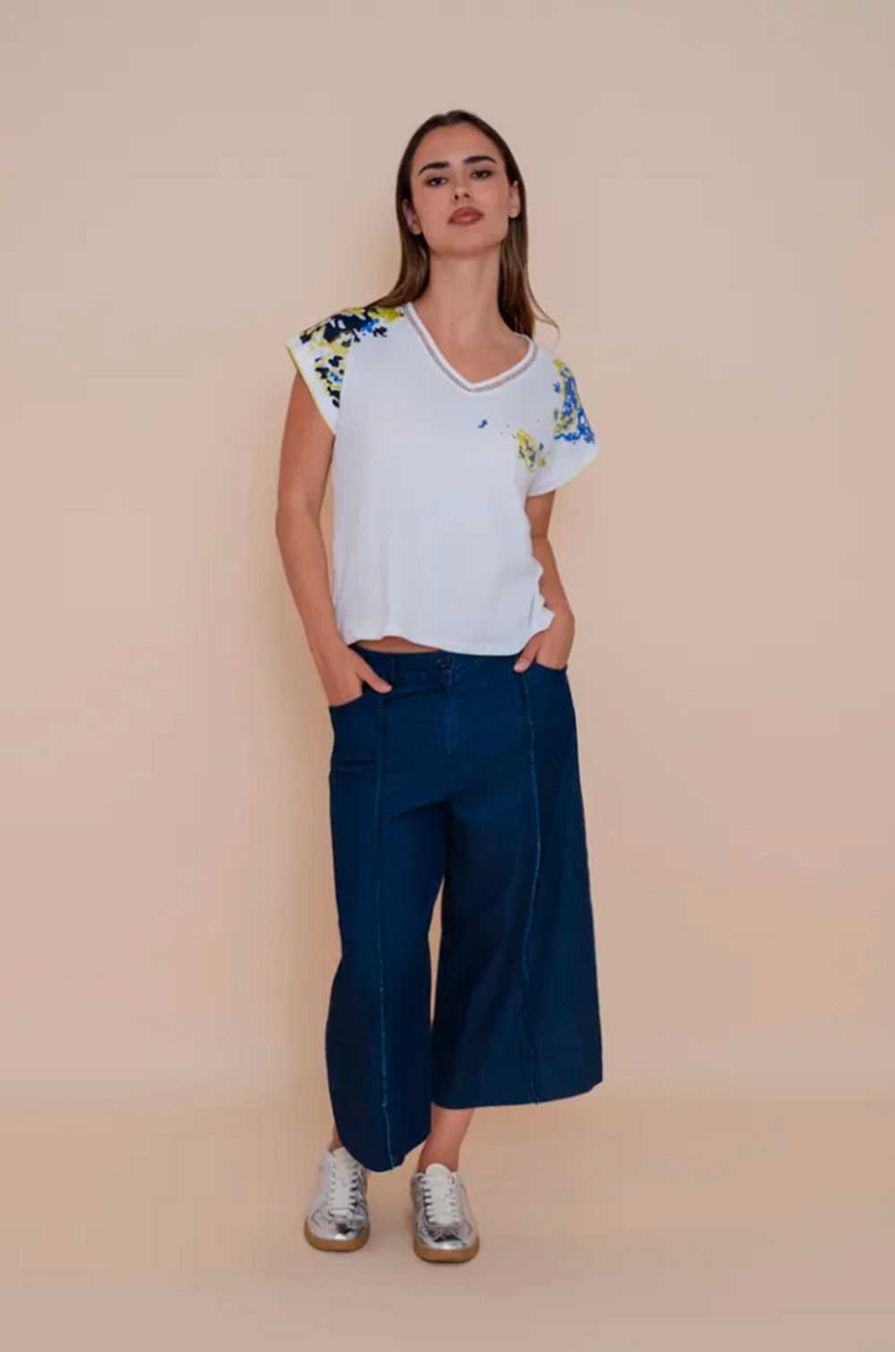 WNT camiseta blanca sin manga con lentejuelas