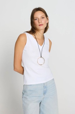 camiseta blanca sin mangas Escorpion