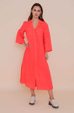 Vestido camisero largo de lino WNT