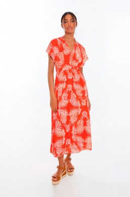 Vestido largo naranja paisley Lola Casademunt mujer
