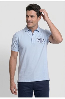 Valecuatro polo celeste con bordados
