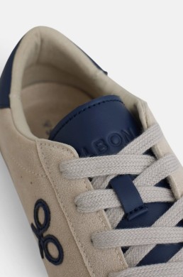 Vista superior de zapatillas Silbon hombre de serraje beige