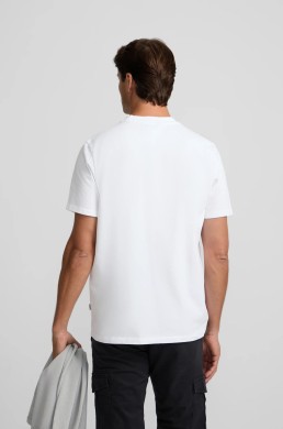 Camiseta blanca Silbon hombre minilogo parche vista trasera