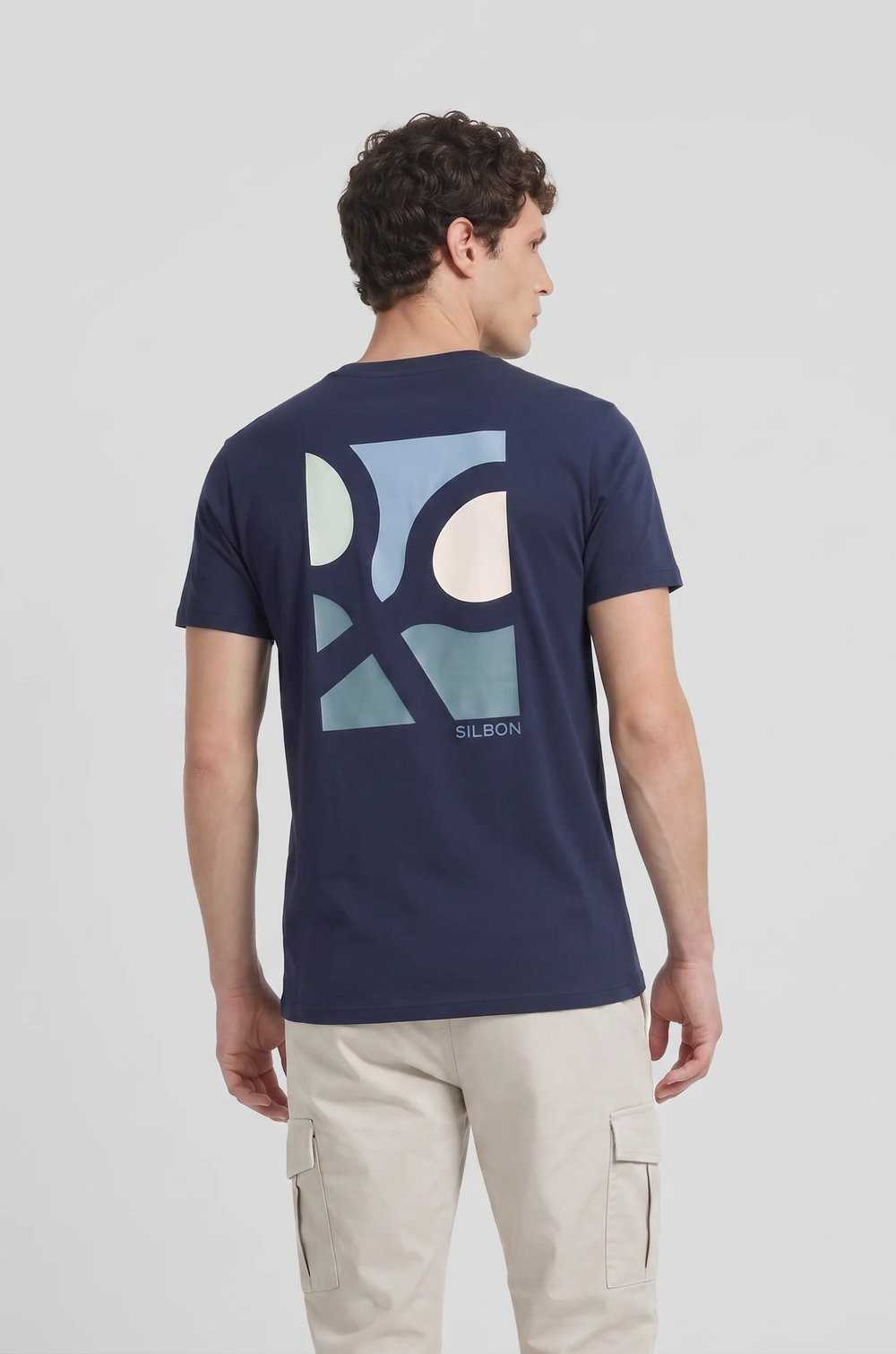 Camiseta Silbon hombre detalle estampado trasero multicolor