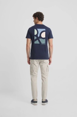 Camiseta azul marino Silbon hombre estampado espalda