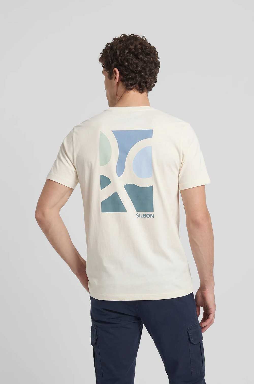 Camiseta poster crema Silbon hombre estampado espalda