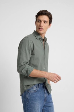 Camisa sport estructura verde Silbon hombre