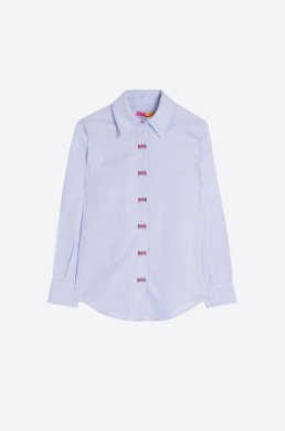 Camisa celeste bordados caramelos Vilagallo