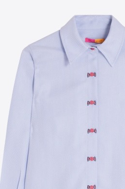 Camisa celeste espiga Vilagallo mujer