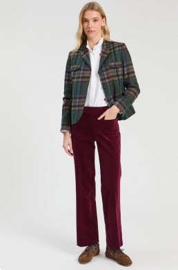 Chaqueta tartán verde multicolor Vilagallo mujer