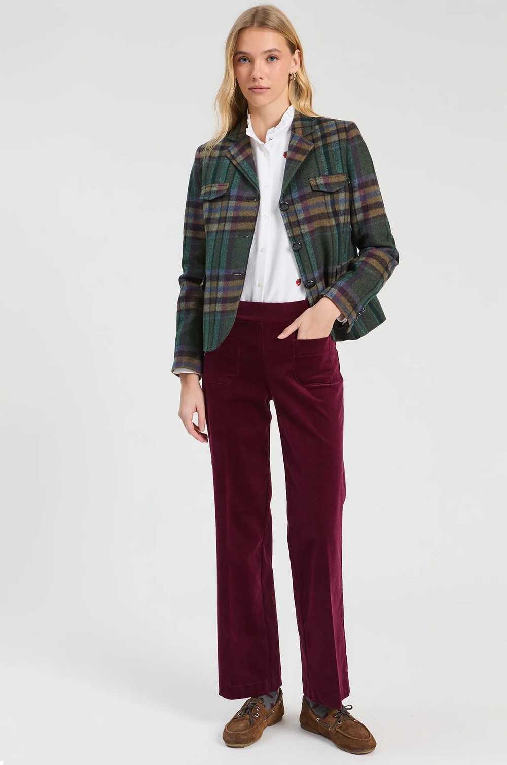 Chaqueta tartán verde multicolor Vilagallo mujer