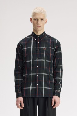 Camisa tartán verde Fred Perry hombre