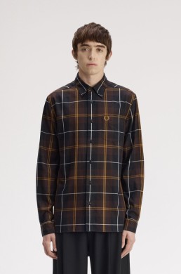 Camisa cuadros Fred Perry hombre con corona de laurel