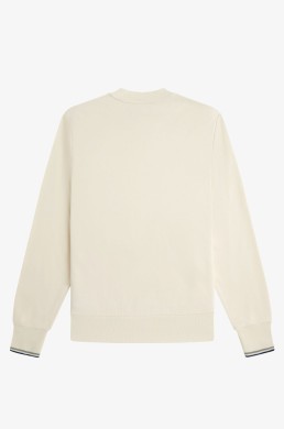 Sudadera crudo cuello redondo Fred Perry hombre espalda