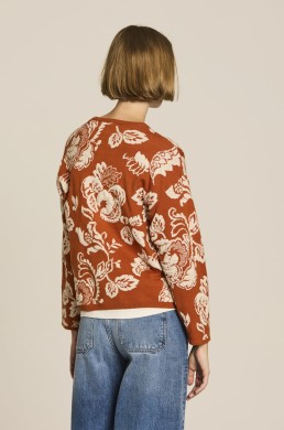 Chaqueta de punto estampado floral Escorpion vista trasera