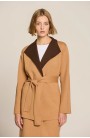 Chaqueta camel doble faz con cinturón Escorpion mujer