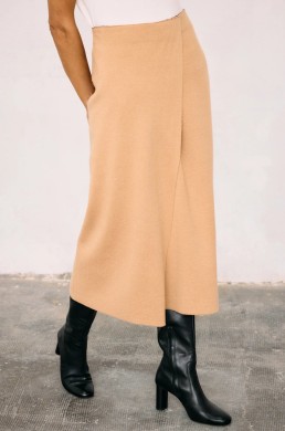 Falda midi camel doble faz Escorpion mujer
