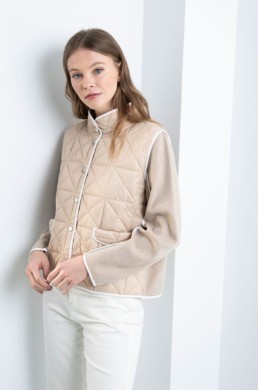 Chaqueta acolchada beige Hongo mujer