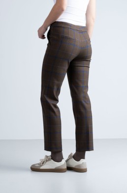 Pantalón tobillero de cuadros Hongo mujer vista trasera