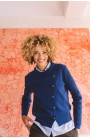 Jersey de punto azul con cuello camisero Hongo