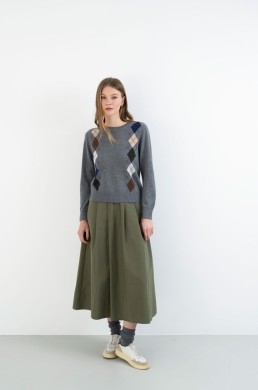 Jersey de punto gris con rombos multicolor Hongo