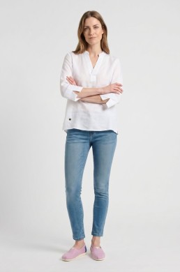 Blusa lino blanca Valecuatro mujer