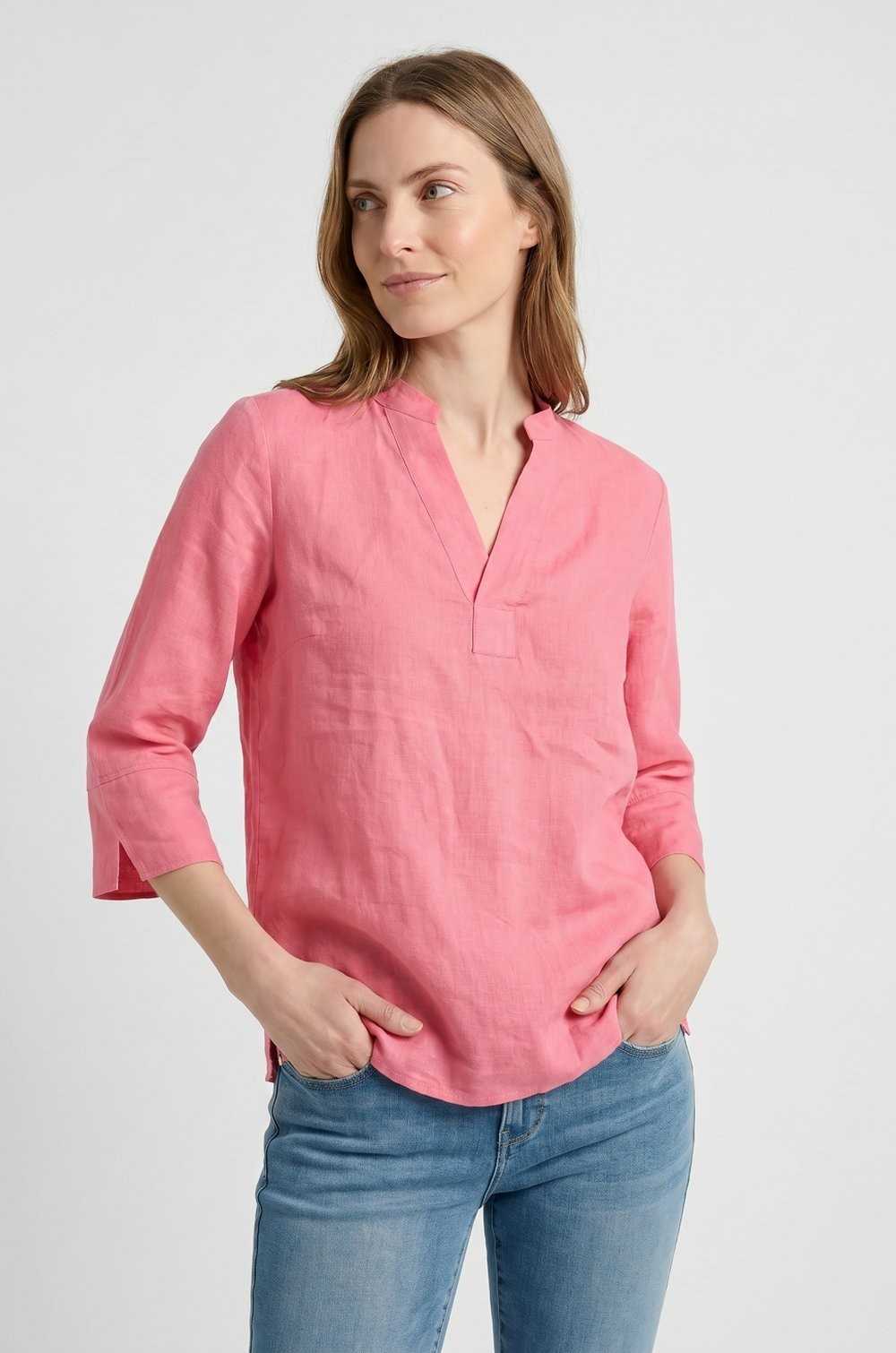 Blusa coral de lino Valecuatro mujer
