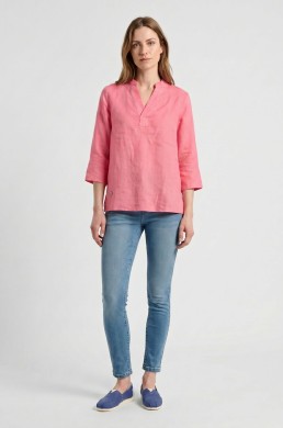 Valecuatro blusa coral de lino