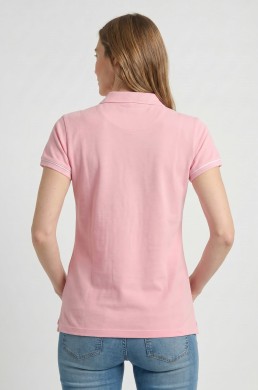 Polo rosa marca Valecuatro mujer detalle espalda