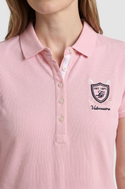 Detalle Valecuatro polo manga corta rosa