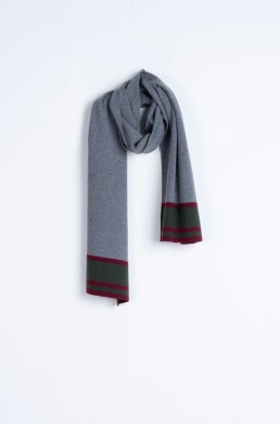 Hongo Collection bufanda gris con franjas
