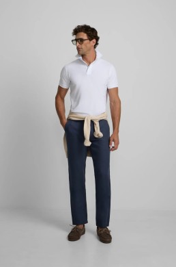 Silbon hombre look con pantalón de lino azul índigo
