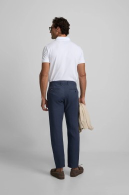 Chino azul índigo de lino Silbon hombre detalle espalda