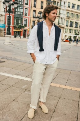 Silbon pantalón chino beige de lino