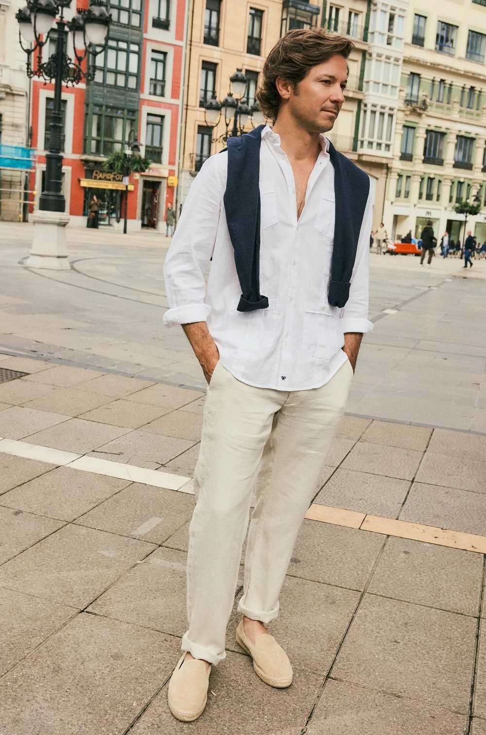 Silbon pantalón chino beige de lino