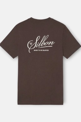 Silbon camiseta marrón logo espalda