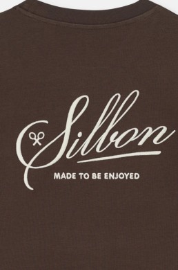 Logo Silbon camiseta marrón manga corta hombre