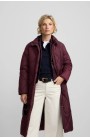 Parka larga burdeos con bufanda Silbon mujer