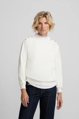 Sudadera cruda cuello volante Silbon mujer